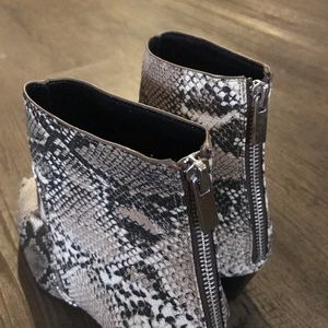 Snake print booties